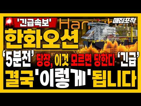 [한화오션 주가전망] '긴급' 화요일 '이것' 모르면 당한다💥결국💥'이렇게' 됩니다🚀매집포착