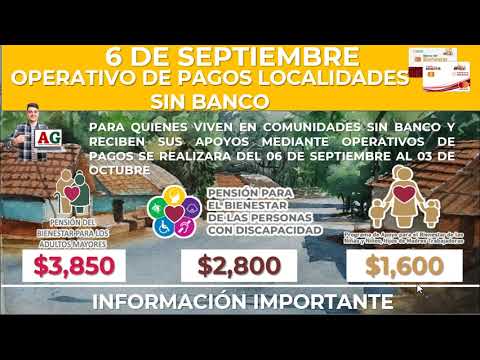 Operativo de PAGOS LOCALIDADES SIN BANCO | PROGRAMAS PARA EL BIENESTAR