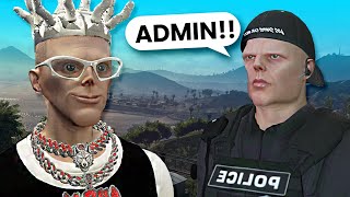 YouTube thumbnail for gupp's video titled 'RAGEBAITING Angry Police until I get BANNED from GTARP 😭'