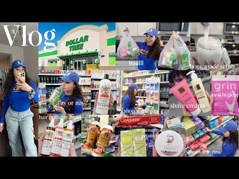 Dollar Tree hygiene shopping *VLOG* (feminine hygiene +hair mists +lotions +menstrual products +etc.