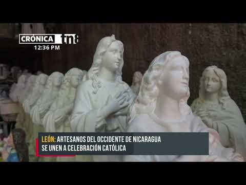Artesanos de León preparan imágenes talladas de la Virgen María - Nicaragua