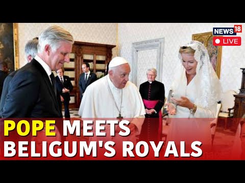 Pope Francis Live | Pope Francis Meets Belgian King Philippe & Queen Mathilde At Castle Laeken| N18G