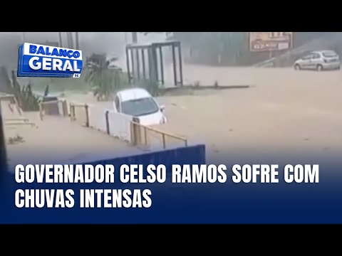 Chuva intensa causa estragos e deixa ruas alagadas em Governador Celso Ramos