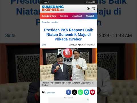 Presiden PKS Respons Baik Niatan Suhendrik Maju di Pilkada Cirebon #shortsviral