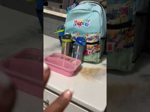 My husband prepped their bags and food before he went to the gym this morning