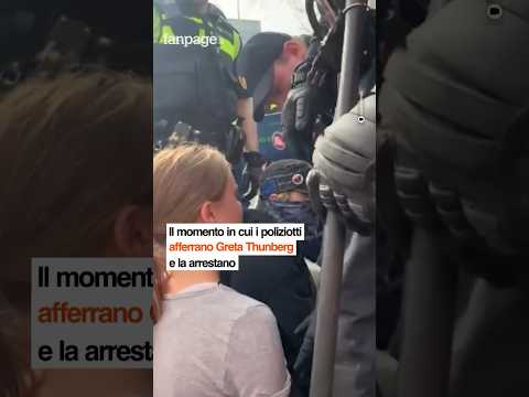 L’arresto di Greta Thunberg in Olanda durante manifestazione ambientalista #shorts