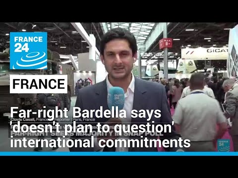 Far-right chief Bardella says 'doesn't plan to question' France's international commitments