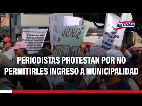 Periodistas realizan protesta por no permitirles ingreso a Municipalidad de La Banda de Shilcayo
