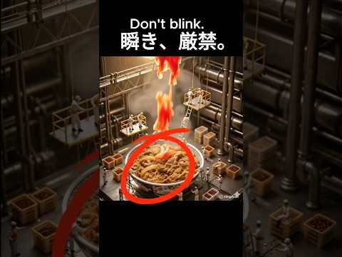 【吉野家×ミニチュア工場】小さな人たちが牛丼を作る世界が可愛すぎる！ #吉野家 #牛丼 #ミニチュア #AI動画 #shorts