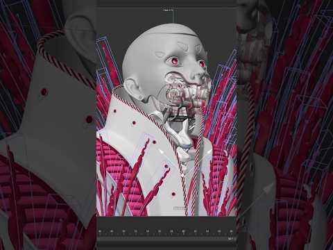 watch the creation of a sci-fi 3D artwork - 3D modeling mini timelapse  #shorts