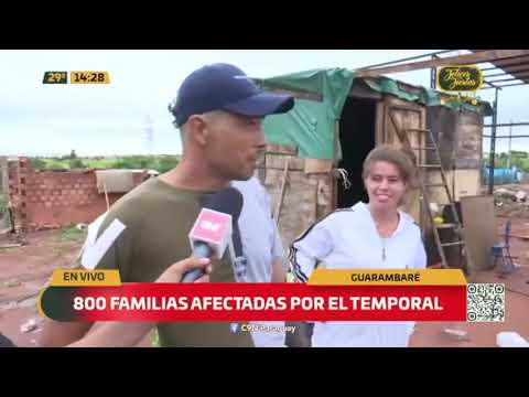800 familias afectadas por el temporal en Guarambaré