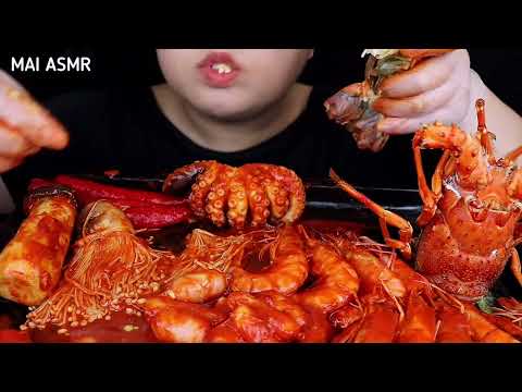 <strong>ASMR</strong> SPICY SEAFOOD BOIL TIGER PRAWN, LOBSTER, OCTOPUS, SQUID  ĂN HẢI SẢN CAY  <strong>SO</strong> SPICY  MAI <strong>ASMR</strong>