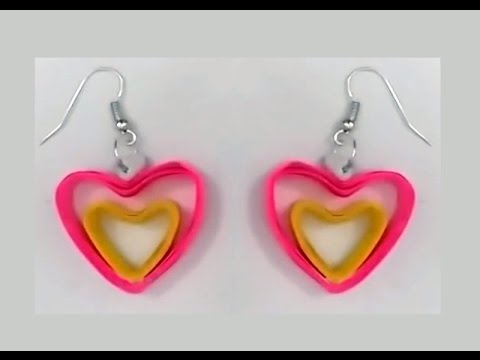 Quilling Earrings Papers Earring Heart Shape Quilling Earrings Making Tutorials Papers Earring Video