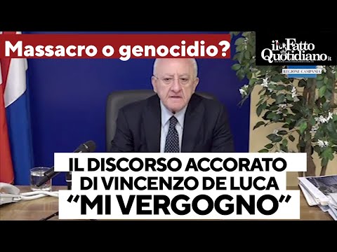 "Mi vergogno da cittadino e da essere umano": il discorso accorato di De Luca sulla guerra