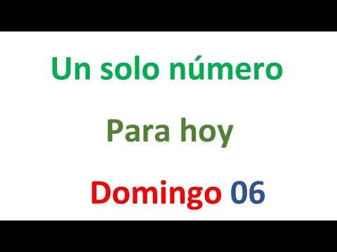 Un solo número para hoy Domingo 06 de Octubre, El campeón de los números