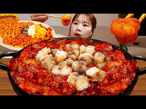 🍗집코바+대창토핑,콘치즈불닭볶음면🍜 뚱대창 구워올린 집코바 대창닭도리탕 먹방 치즈볶음밥 BBQ CHICKEN MUKBANG ASMR EATINGSHOW REALSOUND 치킨 먹방