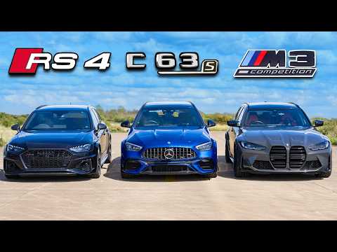 Mercedes AMG C63s Dominates BMW M3 and Audi RS4 in Drag Race Showdown