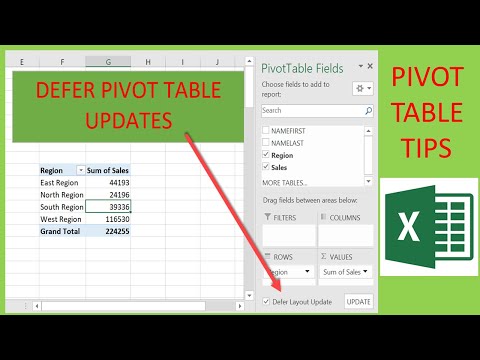 Defer Excel Pivot Table Updates Excel Tip