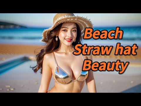 [AI Journey] Beach & Straw hat & Beauty   #AIJourney #Beach #StrawHat #Beauty