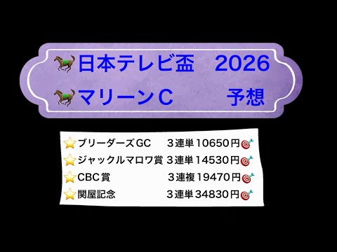 【競馬予想】 地方交流重賞 日本テレビ盃 マリーンカップ 2026 予想