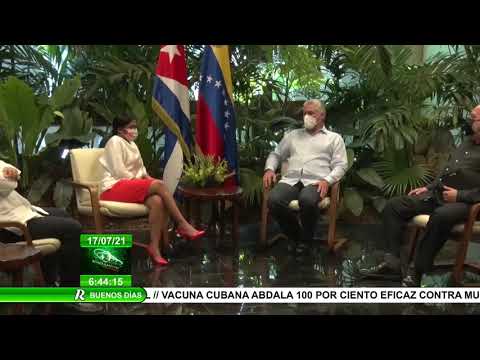 Recibe Presidente de Cuba Díaz Canel a la Vicepresidenta Ejecutiva de Venezuela Delcy Rodríguez