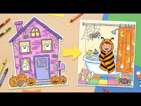 ハロウィン衣装を紙で作ろう！ 🎃✂️ 紙人形の着せ替えセット工作 DIY