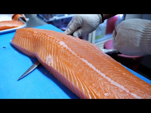 무제한 육회 연어로 월매출 1억! 주문이 물밀듯이 들어오는 배달 1위 맛집 / All-you-can-eat salmon and beef - Korean street food