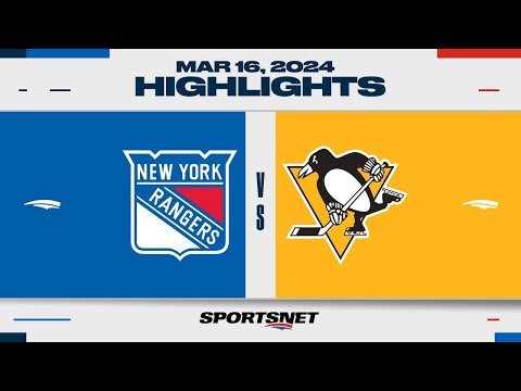 NHL Highlights | Rangers vs. Penguins - March 16, 2024