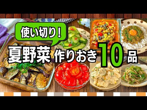 【作り置き10品】夏野菜をぜんぶ使い切り！きゅうり・なす・トマト・ピーマンで節約献立