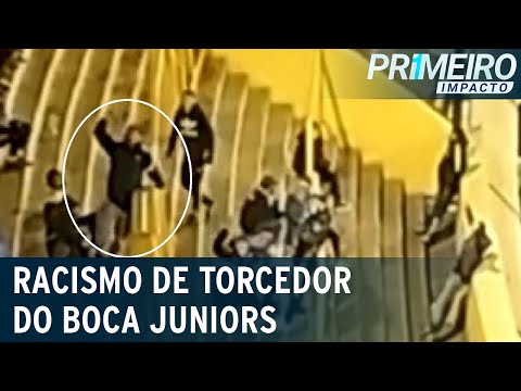 Torcedor do Boca imita macaco em direção a corintianos na Bombonera | Primeiro Impacto (18/05/22)
