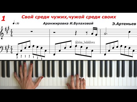 Свой среди чужих, чужой среди своих Э.Артемьев Музыка из кинофильма Пианино ноты