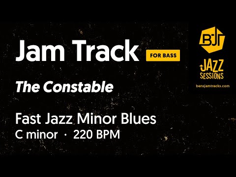 The Constable (Mr PC) - for bass players - Fast Jazz C Minor Blues Jam Track / Playalong
