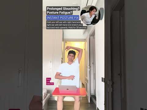 Get an instant posture fix by holding ears with opposite hands. #posturecorrection #posturereset