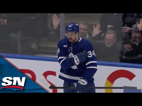 Maple Leafs Matthews Rockets Home Slapshot From The Corner For His 31st Of The Season