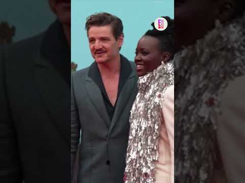 Pedro Pascal y Lupita Nyong'o presentando Robot Salvaje en Londres