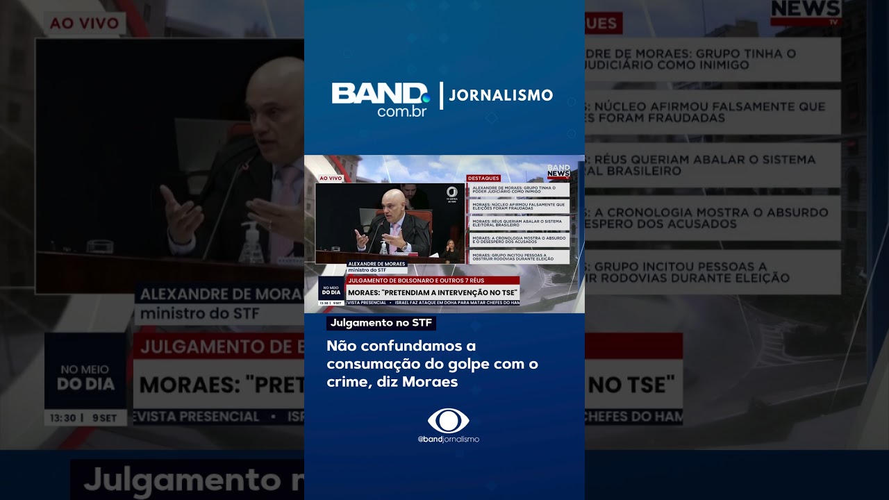 Não confundamos a consumação do golpe com o crime, diz Moraes