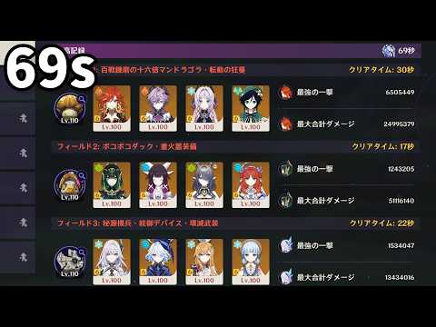 【原神】Luna.V幽境の激戦初日アルティメット69秒クリア！マンドラゴラ硬すぎｗ【げんしん】