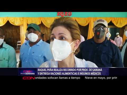Raquel Peña entrega raciones alimenticias e insumos médicos en Samaná