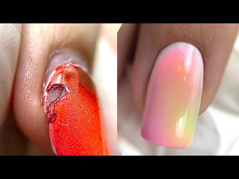 Multi color OMBRE Nail Art with gels by Modelones