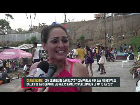 Celebran «Mayo Ya» con carrozas y comparsas en las calles de Siuna - Nicaragua