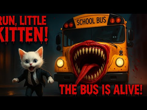 🚌😱RUN, LITTLE KITTEN! THE BUS IS ALIVE! 😱🐾 | AI Horror Short #ai #story #catshorts