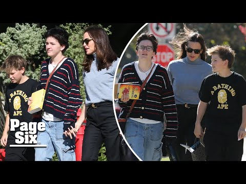 Jennifer Garner holds hands with Seraphina Affleck, 15, during family church outing