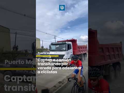 Puerto Montt: Captan a camión transitando por vereda para adelantar a ciclistas
