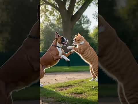 cat and dog fighting ##animalsofinstagram #dogs #instagram #petsofinstagram #instagood #dog