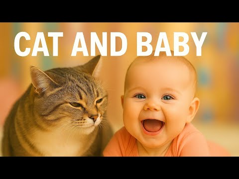 Adorable cat and baby moments 🐱💕 #cute #cat #baby #kitten #play #shorts #viral #ai #best #sora #mom