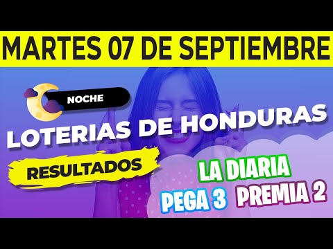 Sorteo 9PM Loto Honduras, La Diaria, Pega 3, Premia 2, Martes 7 de Septiembre del 2021 | Ganador 
