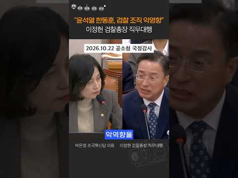 검찰총장 대행 "윤석열 한동훈, 검찰 조직에 악영향" #이정현 #박은정
