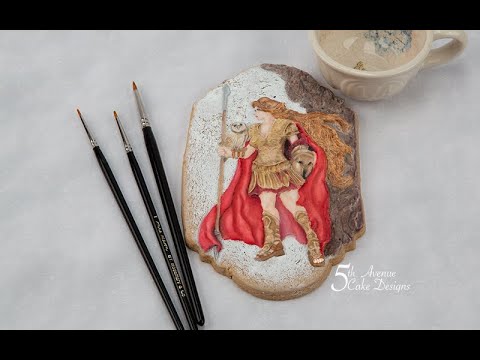 Athena Goddess of War in  3-D Watercolor Mini Cookie Art Class