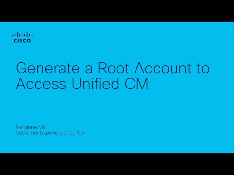 Unified Communications Manager - How to generate a root account to access Unified CM