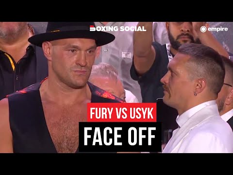 No look? Tyson fury refuses to look at oleksandr usyk during face off
